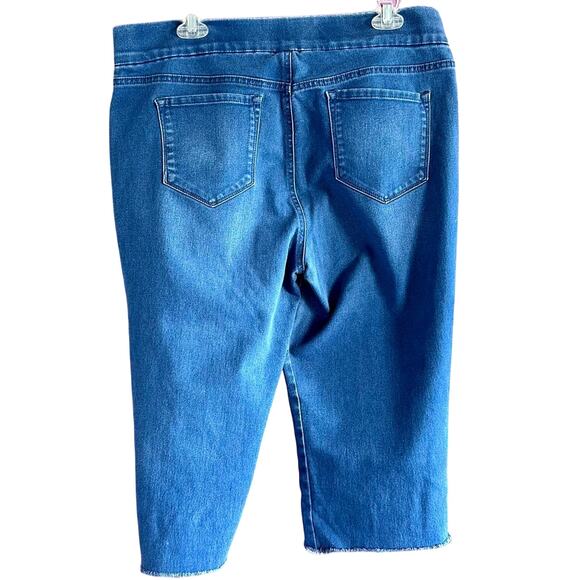 Womens Shorts Size 14 Blue Denim Classic Cut Offs Long Modest Summer Country - Picture 4 of 6